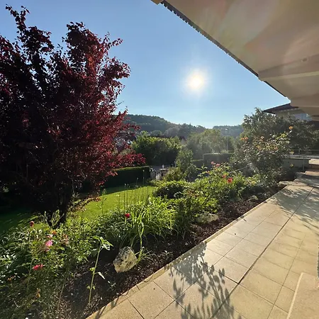 Daire Lautertal Panorama-suite - Kingsize-bett & Badewanne & Dusche - Raucherbereich Vor Ueberdachten Terrasse - Rosengarten - Parkplaetze 15m Entfernt- Naturschutzgebiet Vor Haustuere - Sehr Ruhige Gegend - Self-checkin - 45qm2 *